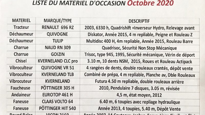 machines agricoles occasion