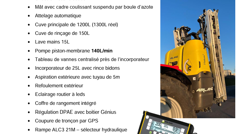 promo pulvérisateur arland